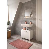 Badezimmer Boston Weiß B: 57 cm - Silberfarben/Weiß, MODERN, Glas/Holzwerkstoff (57cm) - MID.YOU