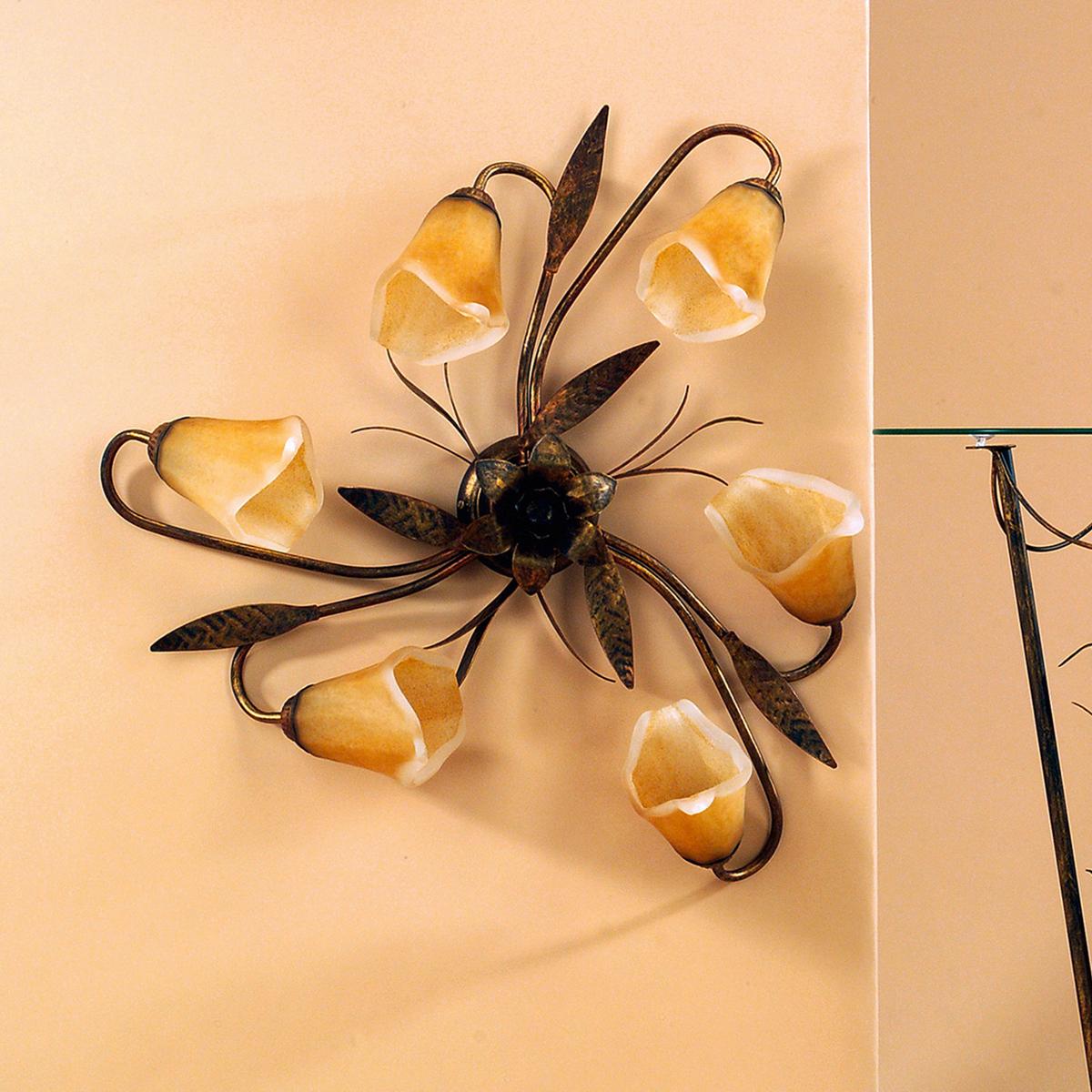 Deckenleuchte 4230/pl6 - Bronzefarben, KONVENTIONELL, Glas/Metall (65/65/25cm)