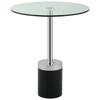 Beistelltisch Lana 125 Schwarz/Silberfarben B: 53 cm - Silberfarben/Schwarz, Design, Glas/Stein (46/46/53cm) - Kayoom