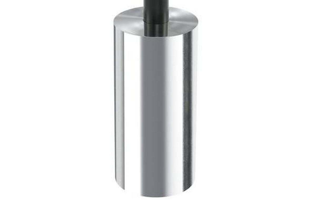 PRÍRUČNÝ STOLÍK GRY-SIV - sivá/strieborná, Basics, kov/sklo (46/50cm)