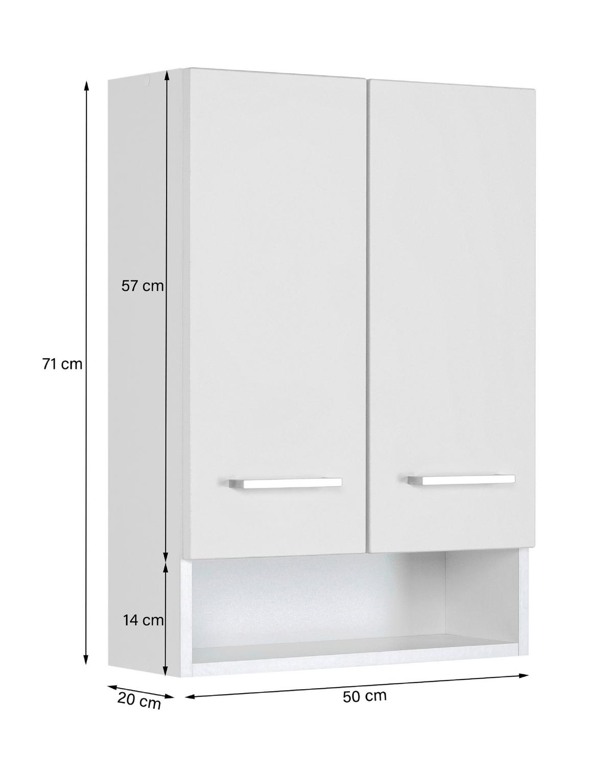 Hängeschrank Riga Hellgrau/weiß B: 50 Cm - Hellgrau/Weiß, MODERN, Holzwerkstoff (50/71/20cm) - Held