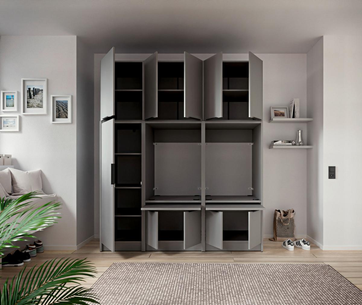 NÁSTAVEC NA SKŘÍŇ TIDY HERO - šedá/černá, Basics, kov/kompozitní dřevo (70/70/68cm) - P & B