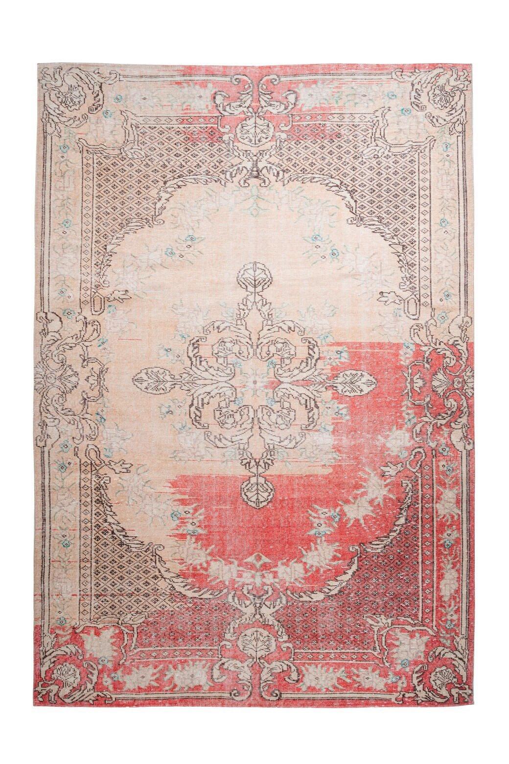 Flachwebteppich Vintage 8405 Rot, 140x200 cm - Rot, KONVENTIONELL, Textil (140/200cm) - Kayoom