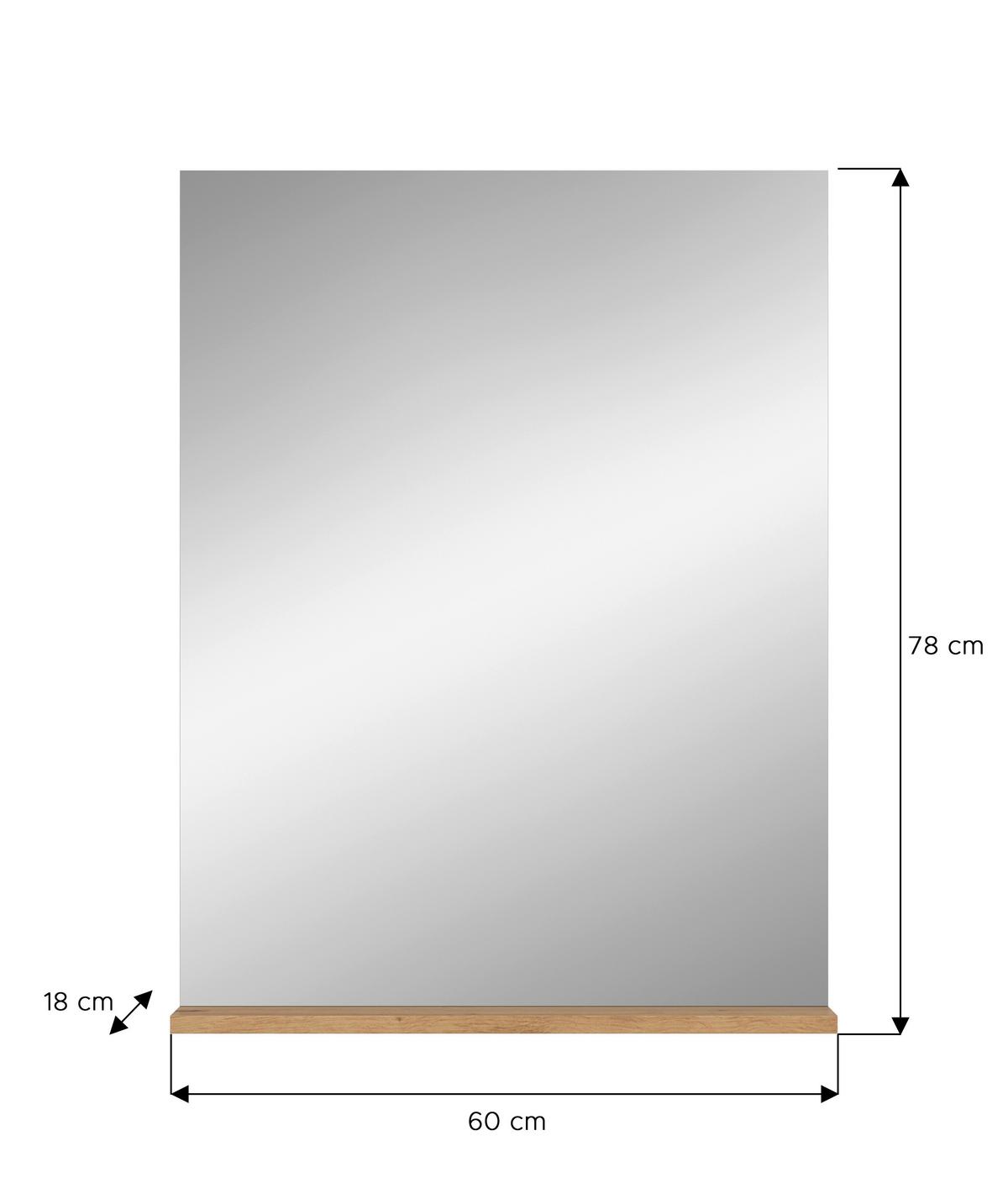 Wandspiegel Scout Eiche Artisan Dekor - Eiche Artisan, MODERN, Glas/Holzwerkstoff (60/79/18cm) - MID.YOU
