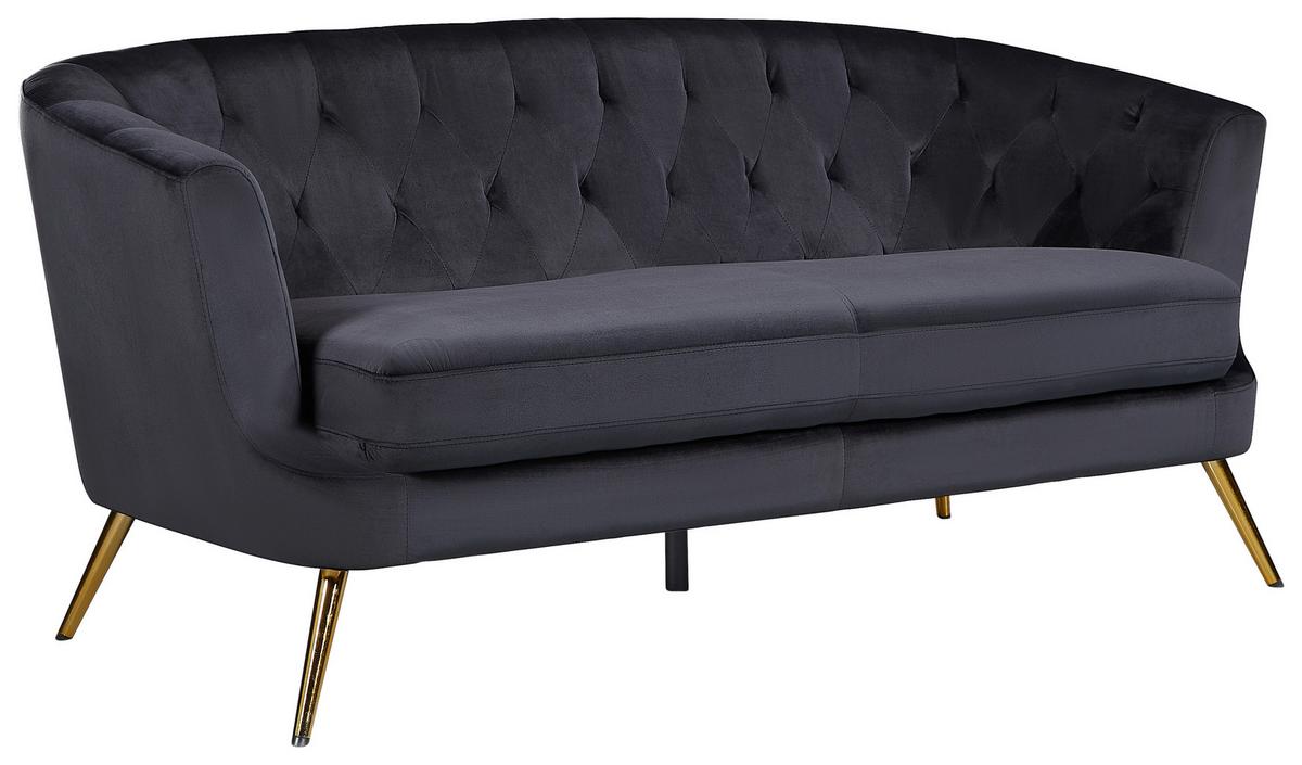 2-sitzer-sofa Lita Schwarz B: 150 Cm - Goldfarben/Schwarz, MODERN, Textil/Metall (150/78/83cm) - Ti'me
