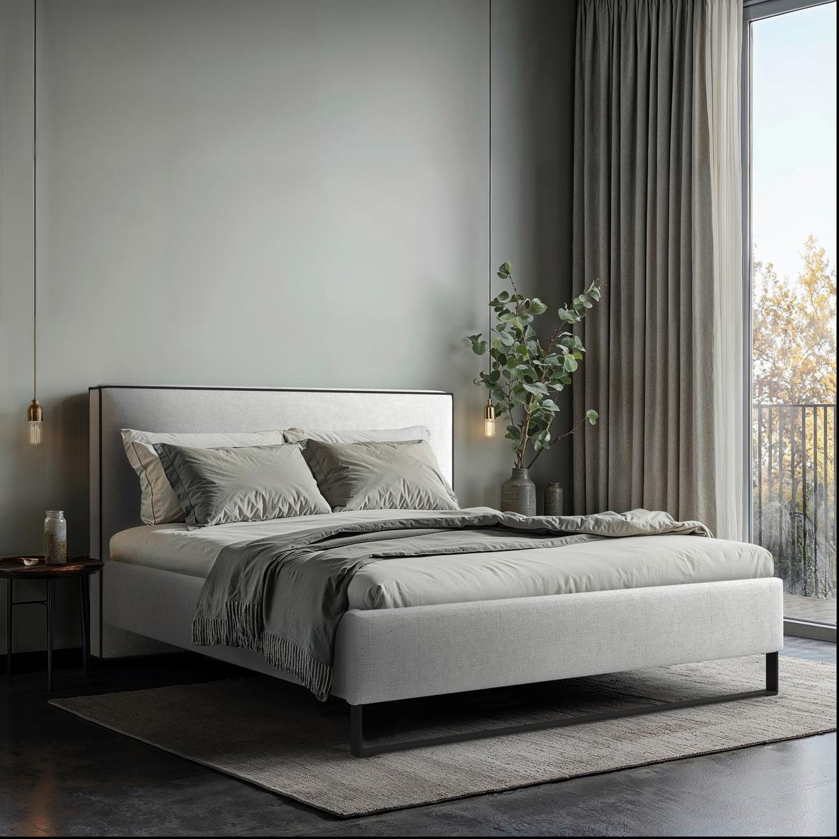 Polsterbett Winter Naturfarben Lf: 180x200 Cm - Schwarz/Naturfarben, MODERN, Holz/Holzwerkstoff (180/200cm) - MID.YOU