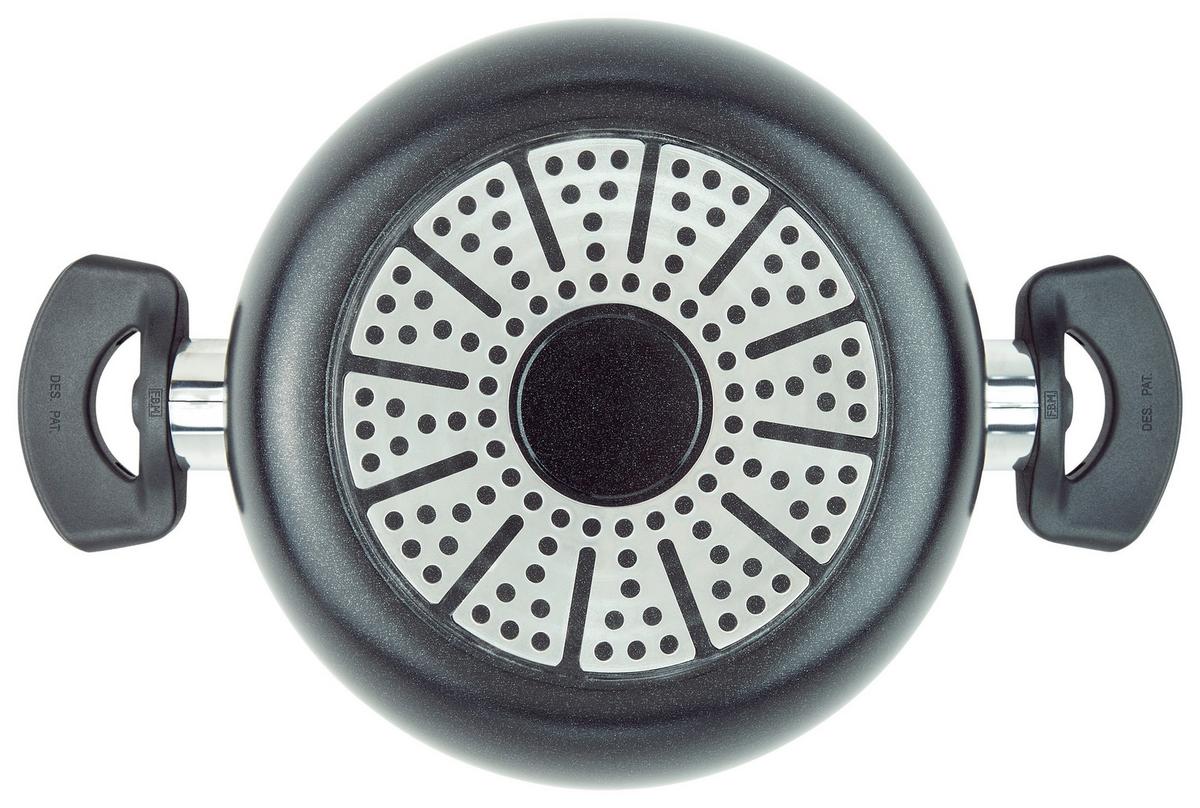 Luca Bessoni Fleischtopf 2,6 L Aluminum Induktion mit Deckel - Transparent/Schwarz, KONVENTIONELL, Glas/Metall (2,6l) - Luca Bessoni