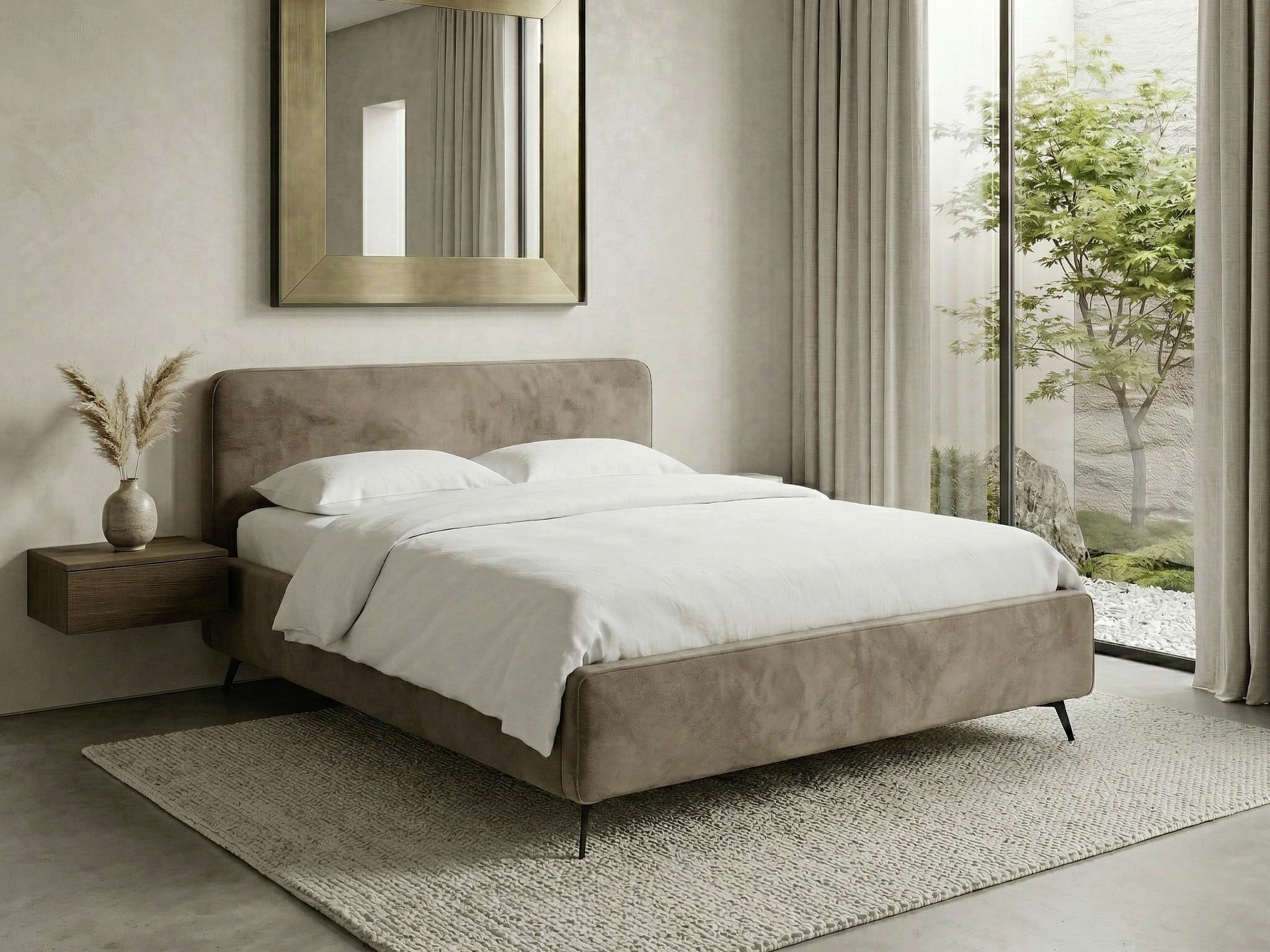 Polsterbett Camila Manila Braun 180x200cm - Schwarz/Braun, MODERN, Holz/Textil (180/200cm) - MID.YOU
