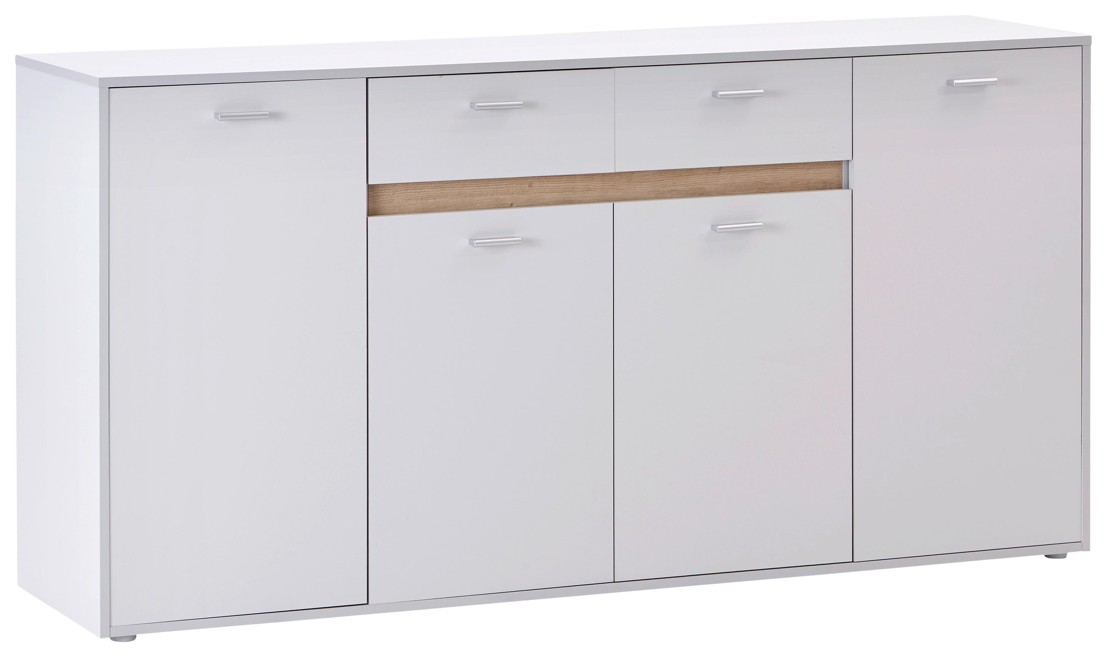 Kommode mit Bügelgriff B: 183,4 cm Slot 4T Hellgrau - Hellgrau, MODERN, Holzwerkstoff (183,4/90/40cm)