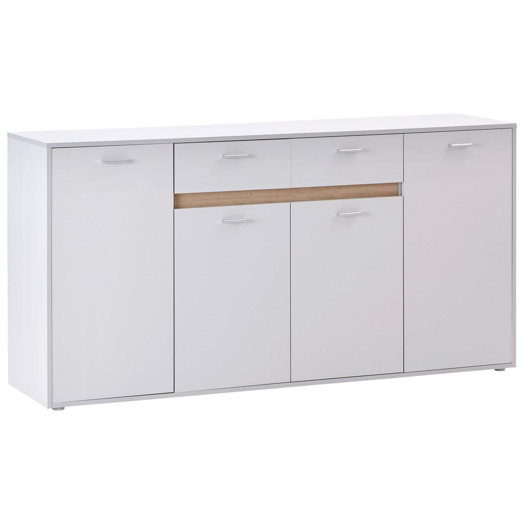 Kommode mit Bügelgriff B: 183,4 cm Slot 4T Hellgrau