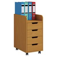 Rollcontainer Buche Dekor Konal Mini 33x65x40 cm - Buchefarben, KONVENTIONELL, Holzwerkstoff/Kunststoff (33/65/40cm) - MID.YOU