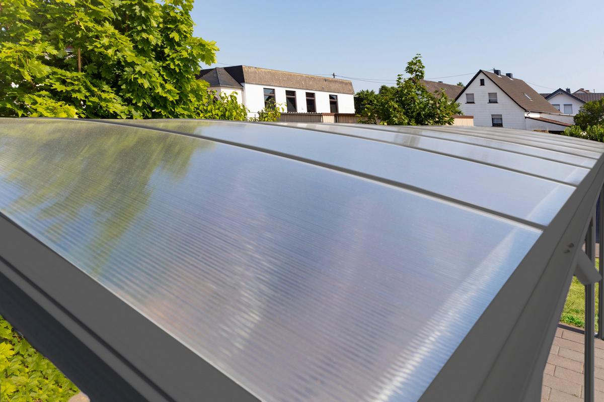 Carport Carport Rundbogen 17 M² - Anthrazit, Basics, Kunststoff/Metall (300/220/576cm)