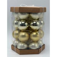 Christbaumkugel-Set Daria - Goldfarben, KONVENTIONELL, Kunststoff (6cm) - Luca Bessoni