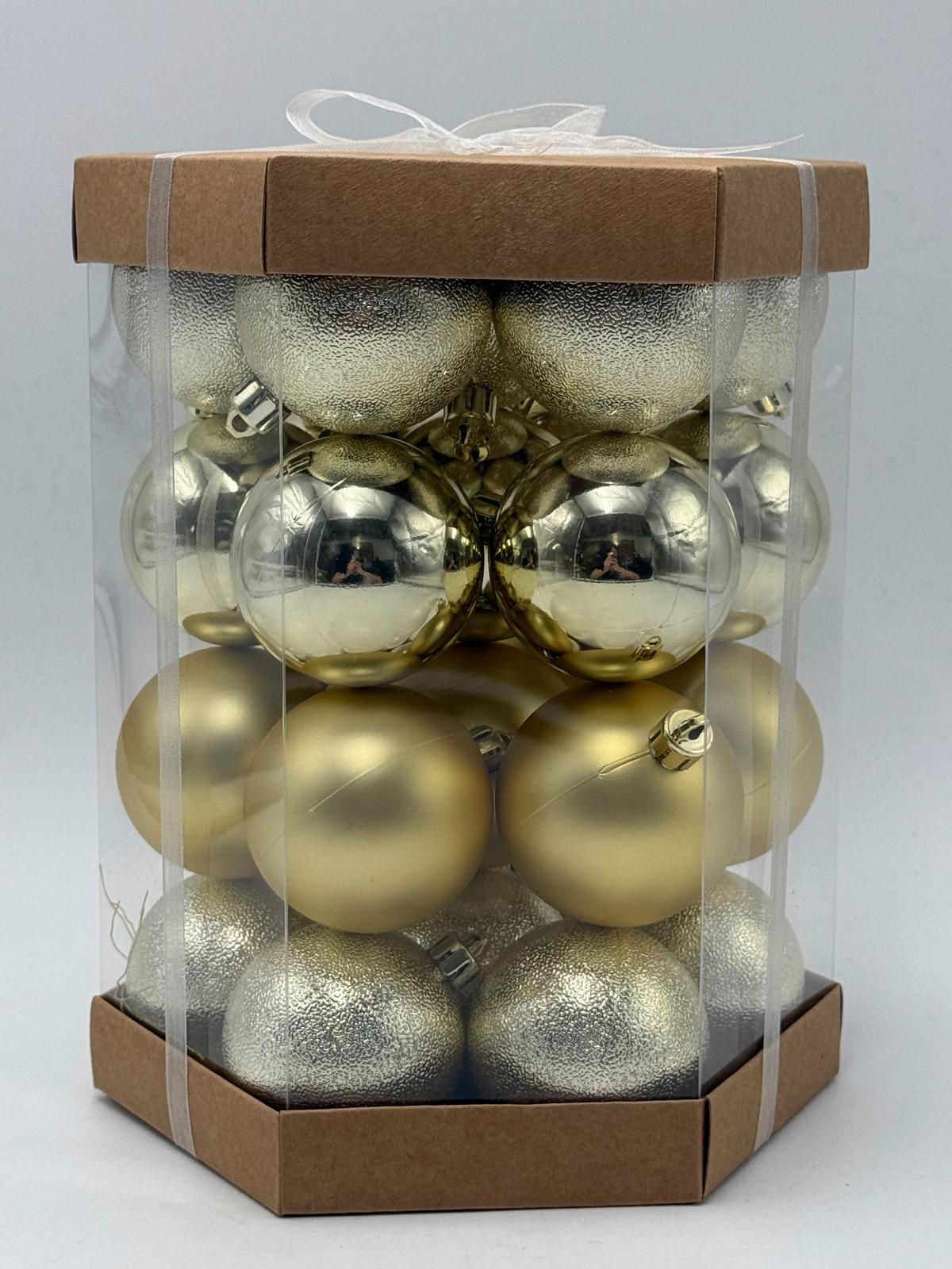 Christbaumkugel-Set Daria - Goldfarben, KONVENTIONELL, Kunststoff (6cm) - Luca Bessoni