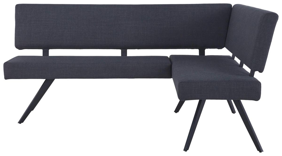 Eckbank Andros - Dunkelgrau/Schwarz, KONVENTIONELL, Textil/Metall (190/150cm) - MID.YOU