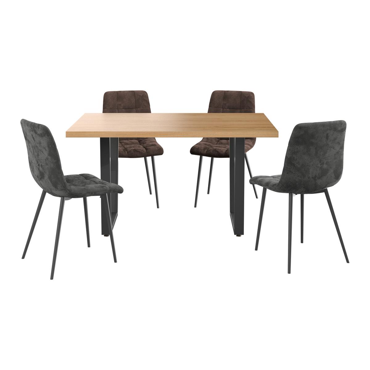 Étkezőasztal Rudi 140 - fekete/Artisan tölgy, Modern, faalapú anyag/fém (140/75/90cm)