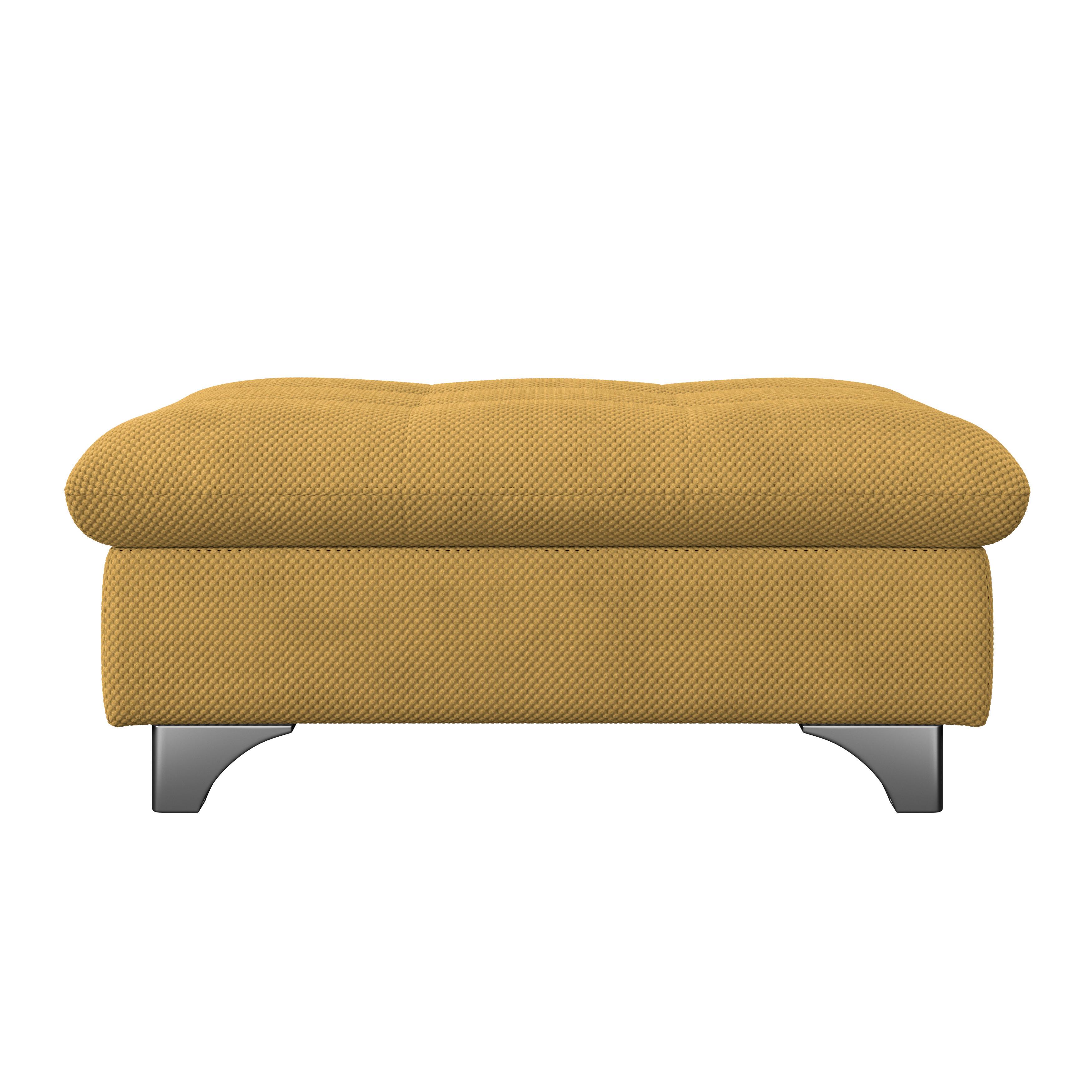 Hocker Gemini Senfgelb, B: 108cm - Chromfarben/Senfgelb, KONVENTIONELL, Textil (108/46/108cm)