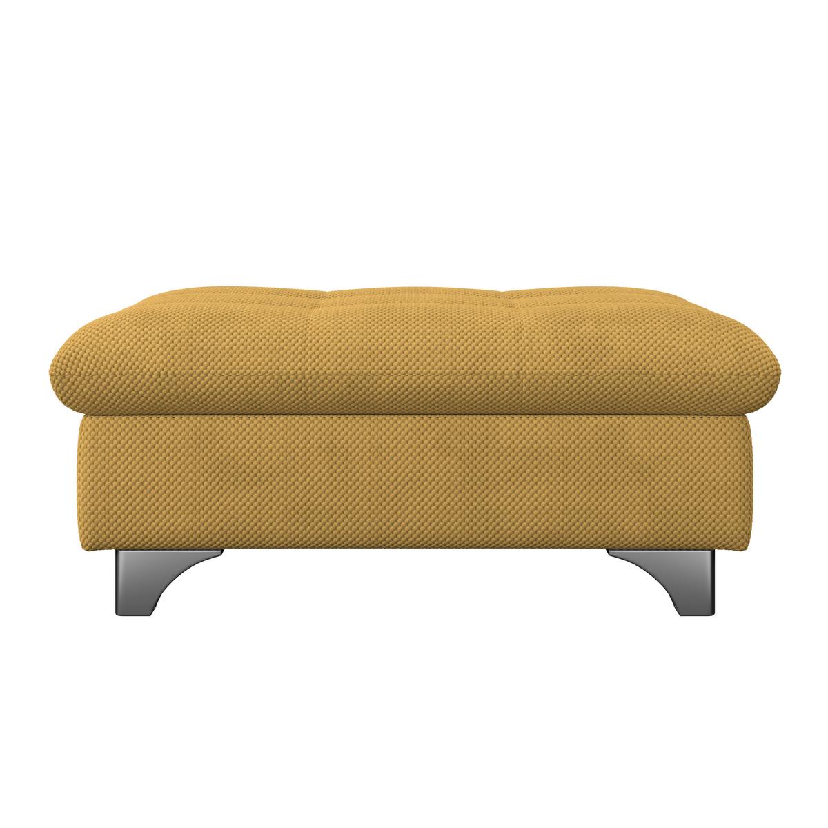 Hocker Gemini Senfgelb, B: 108cm - Chromfarben/Senfgelb, KONVENTIONELL, Textil (108/46/108cm)