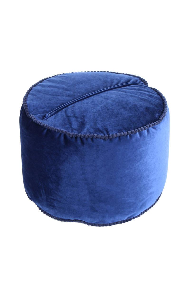 Pouf Taj Mahal Dxh: 47x32 cm Samt Blau mit Reißverschluss