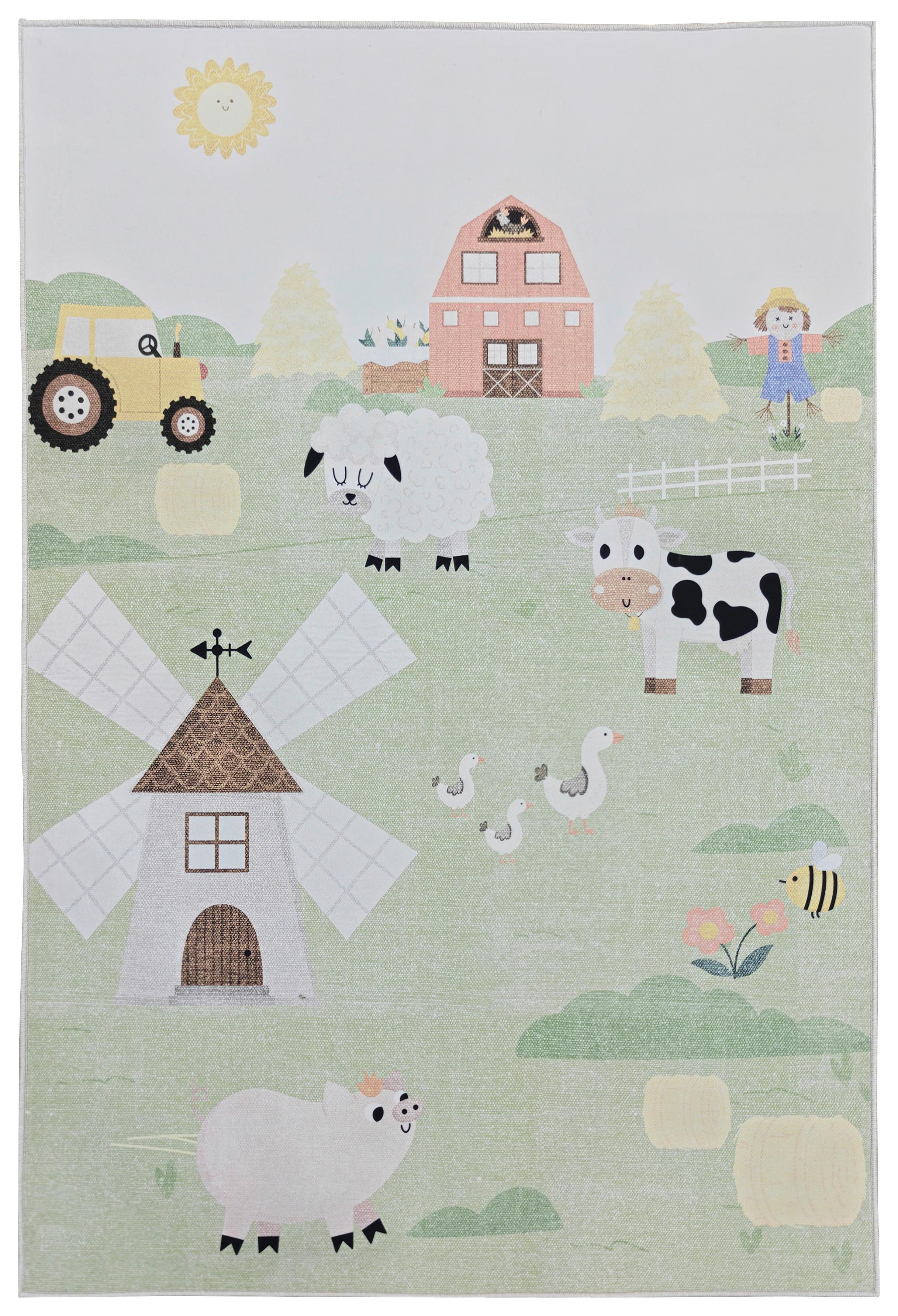 Kinderteppich Kuh, Digitaldruck - Multicolor, MODERN, Textil (100/150cm) - BUNINO