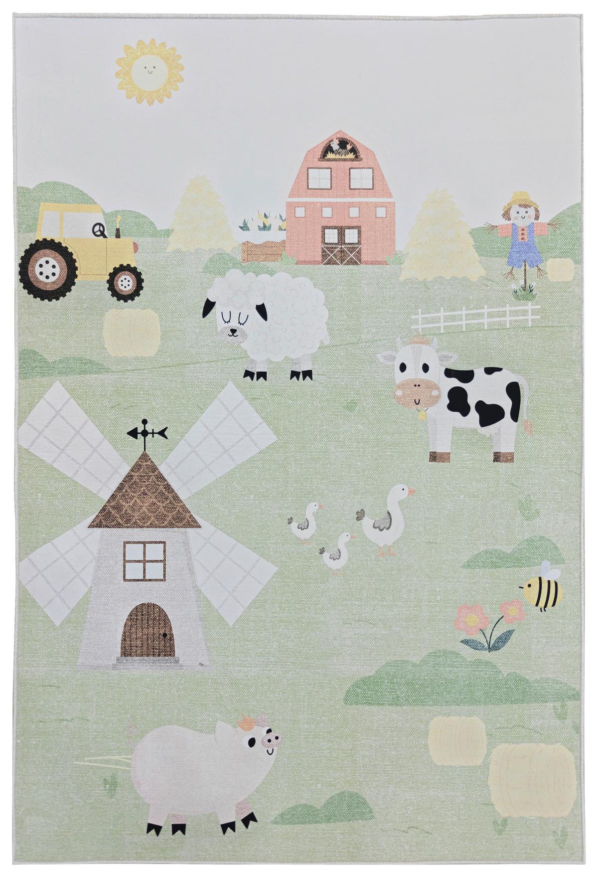 Kinderteppich Kuh, Digitaldruck - Multicolor, MODERN, Textil (100/150cm) - BUNINO