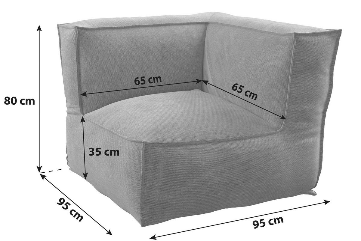 LOUNGESOFA XXL - Grau, MODERN, Textil (95/80/95cm) - Beldano