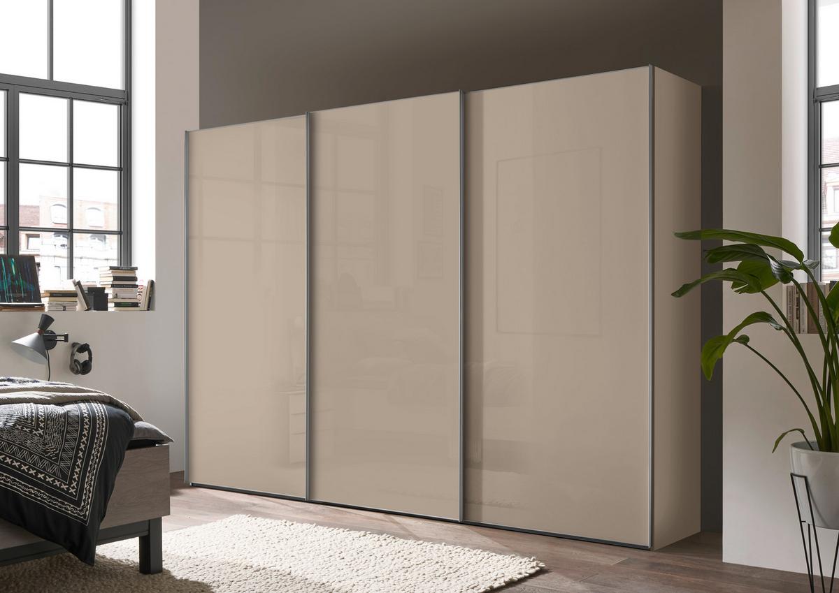 Schwebetürenschrank Lumos Sandglas, B: 298cm - Sandfarben, Trend, Glas/Holzwerkstoff (298/222/68cm) - Luca Bessoni