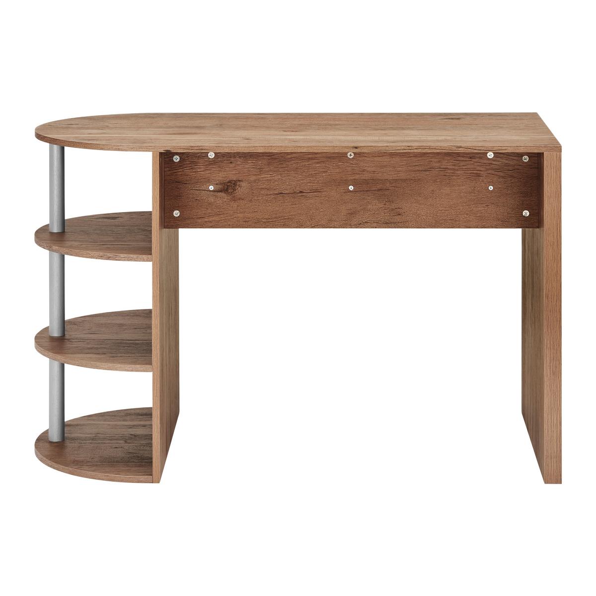 Psací stůl LOVINO - barvy dubu/barvy stříbra, Moderní (121/76/60cm) - Bessagi Home