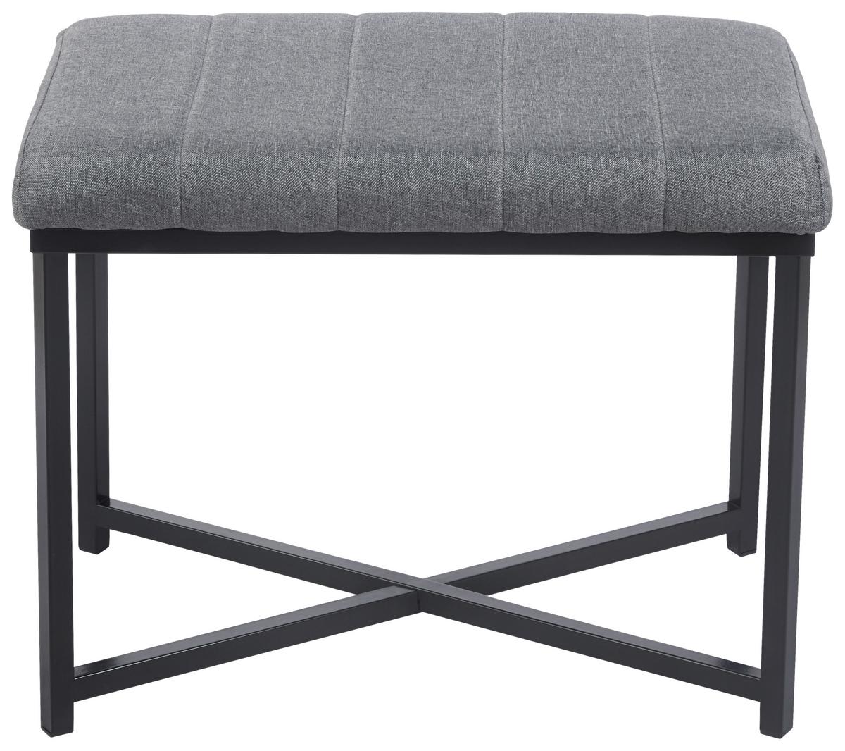 Sitzbank Benedikt 3 Textil Grau, B: 58 cm - Schwarz/Grau, Trend, Textil/Metall (58/47/38cm)