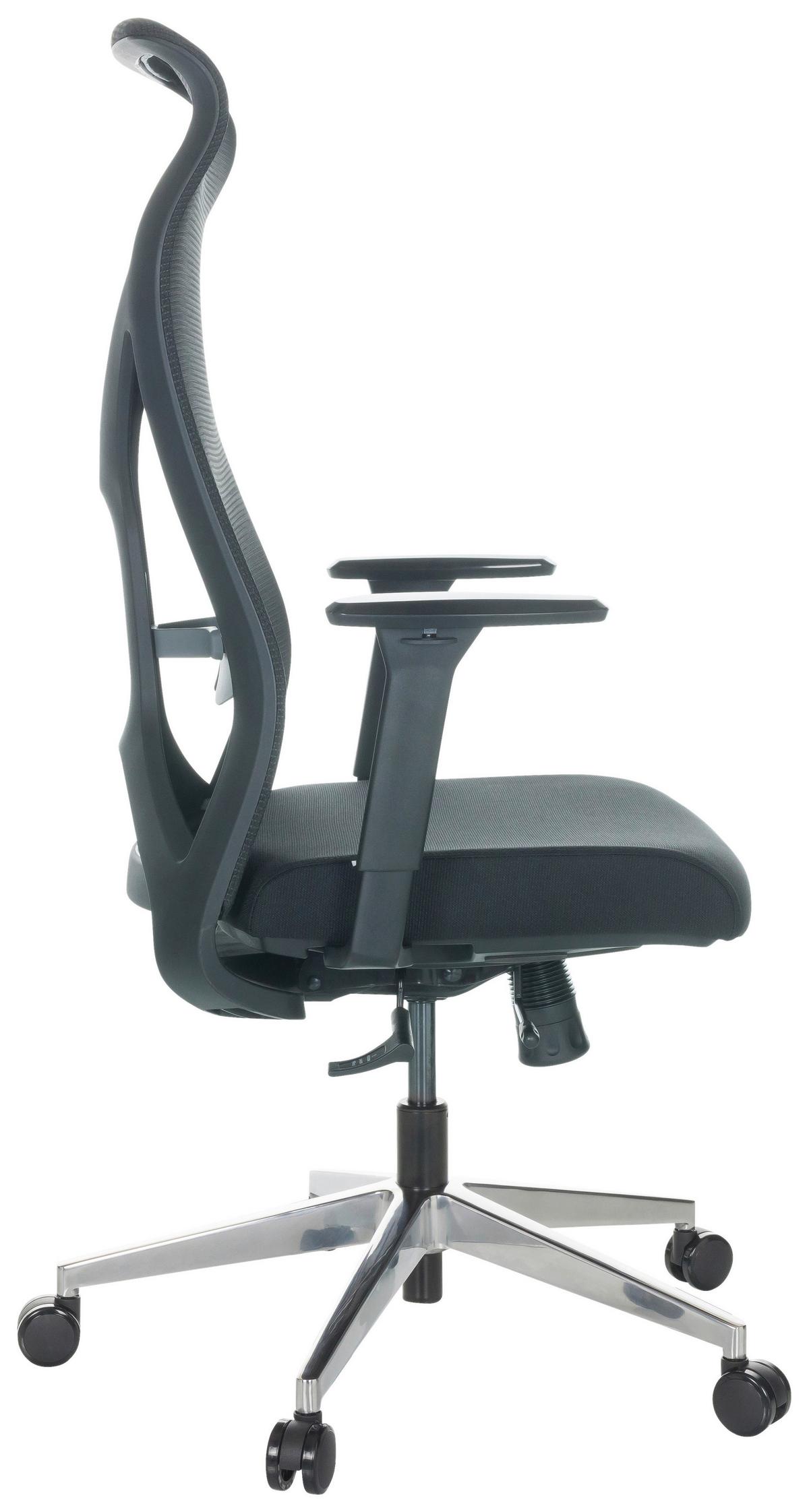 Drehstuhl Azurro B - Silberfarben/Schwarz, Basics, Kunststoff/Textil (69/119-128/60cm) - MID.YOU