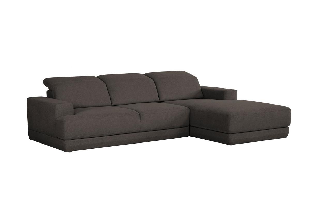 Ecksofa Frans Anthrazit S: 204 cm - Anthrazit/Schwarz, Design, Textil (204/293cm) - MID.YOU