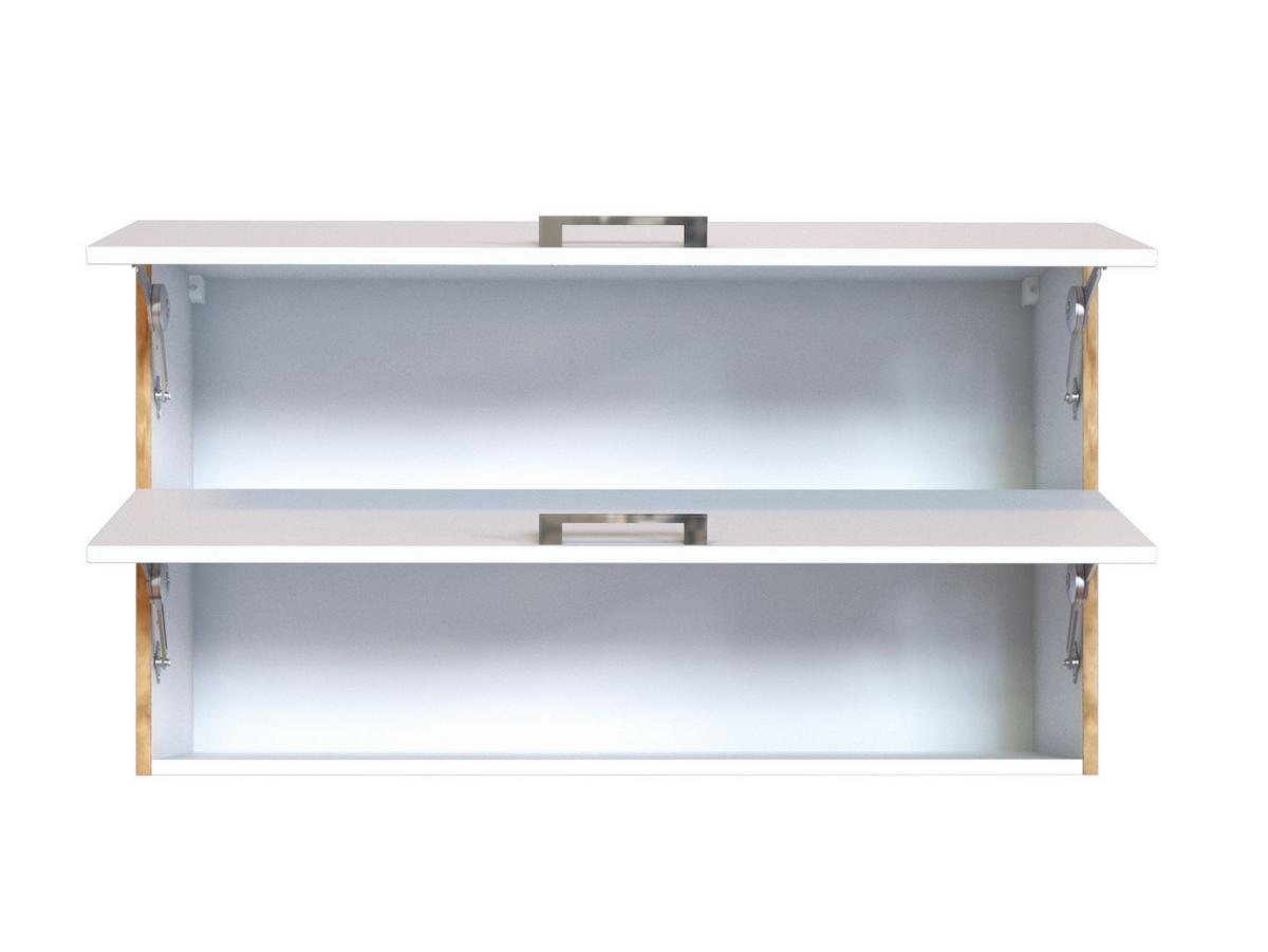 Küchenoberschrank B: 100 cm Eiche Dekor/Weiß 2 Klappen - Eiche Wotan/Weiß, MODERN, Holzwerkstoff (100/57/34cm) - Held