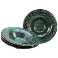 Gourmetteller Allegra Schwarz/Grün, Ø 30,5 cm - Dunkelgrün/Schwarz, Basics, Keramik (30,5cm) - Creatable