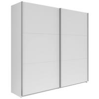 Šatníková skriňa s posuvnými dverami Saturn,biela - biela/strieborná, Konventionell, kov/kompozitné drevo (218/210/59cm)