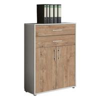 Office Edition B: 84,5 cm Grau/Eichefarben - Eichefarben/Grau, MODERN, Holzwerkstoff (84,5/114/33cm) - MID.YOU