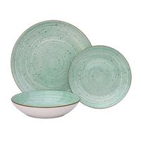 JÍDELNÍ SOUPRAVA 12-dílná, pro 4 osoby - mátově zelená, Konvenční, keramika - Mömax