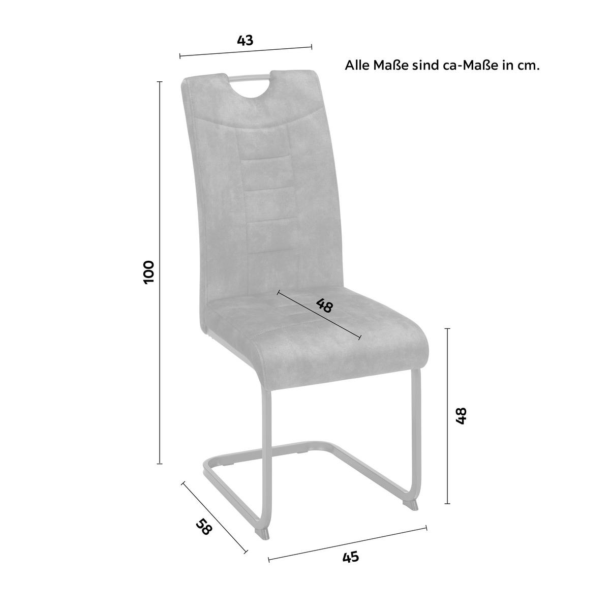 Houpací židle Ruby 2, antracitová - šedá/antracitová, Moderní, kov/textil (43/100/58cm) - Mömax