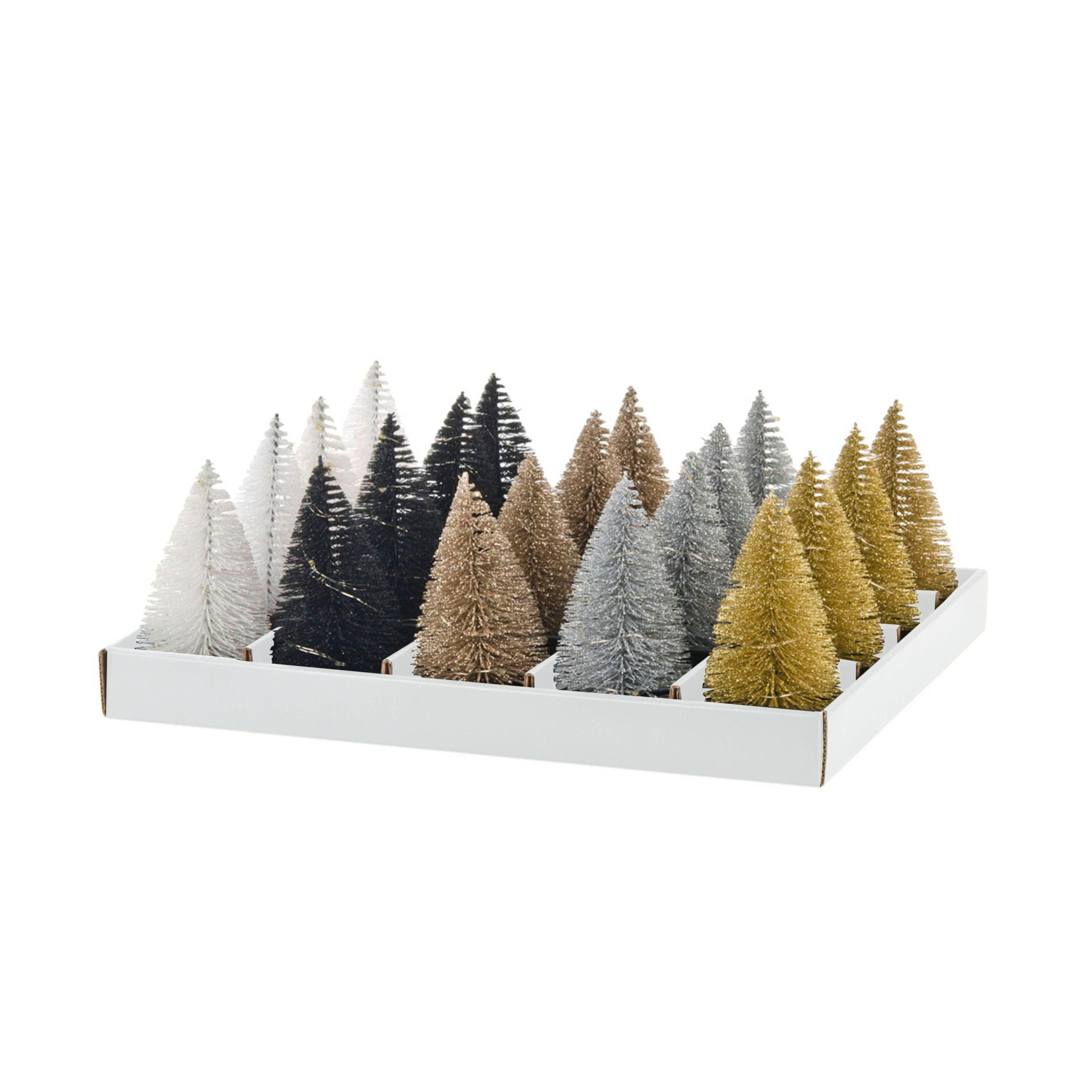 Dekobaum Rumet - Champagner/Silberfarben, MODERN, Kunststoff/Metall (7/13cm) - Ondega