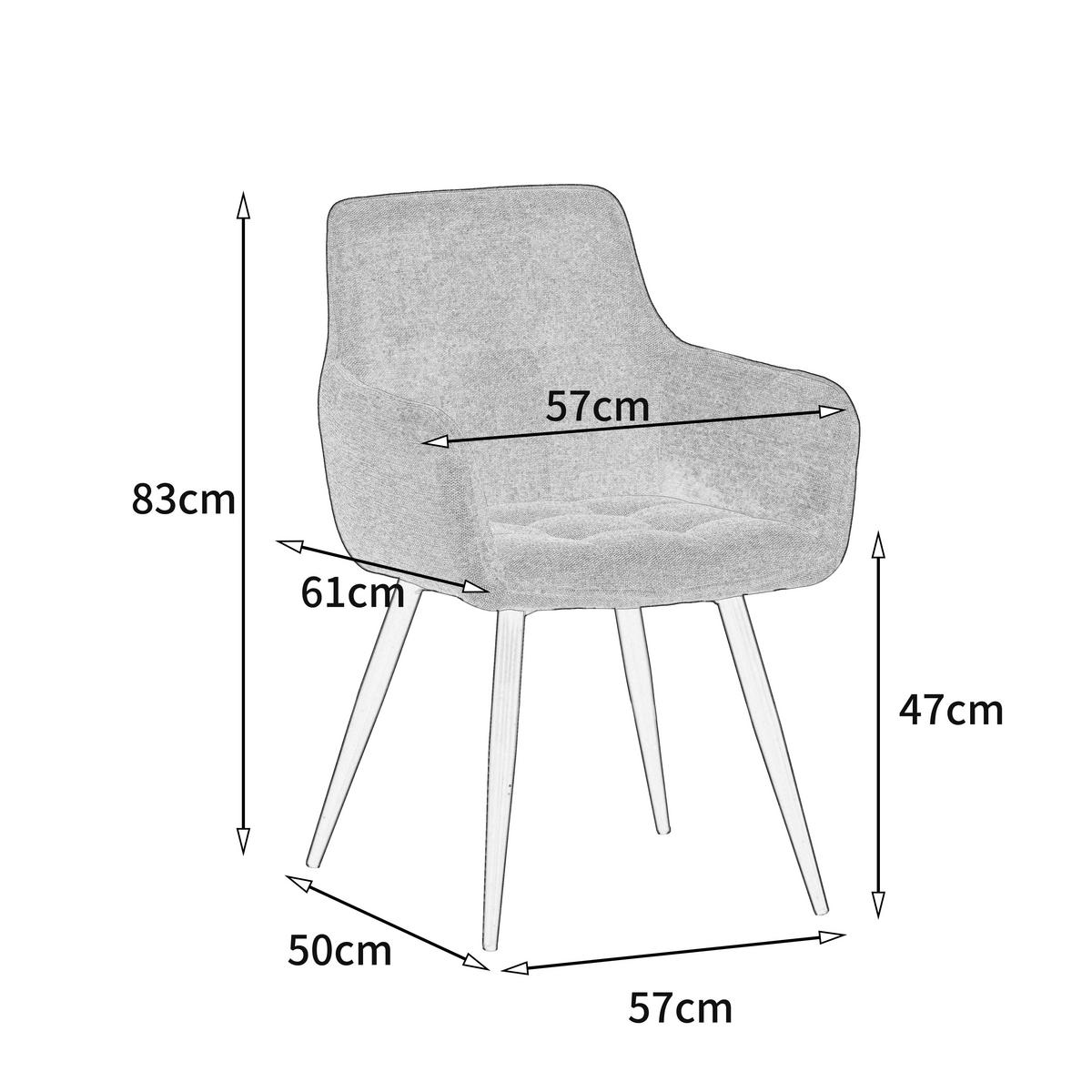Armlehnstuhl Leicester - Schwarz/Grau, LIFESTYLE, Textil/Metall (57/84/60cm) - MID.YOU