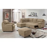 Ecksofa Mit Schlaffunktion Nebolo Sandfarben 225x246 Cm - Sandfarben/Schwarz, Design, Textil (225/246cm) - Livetastic