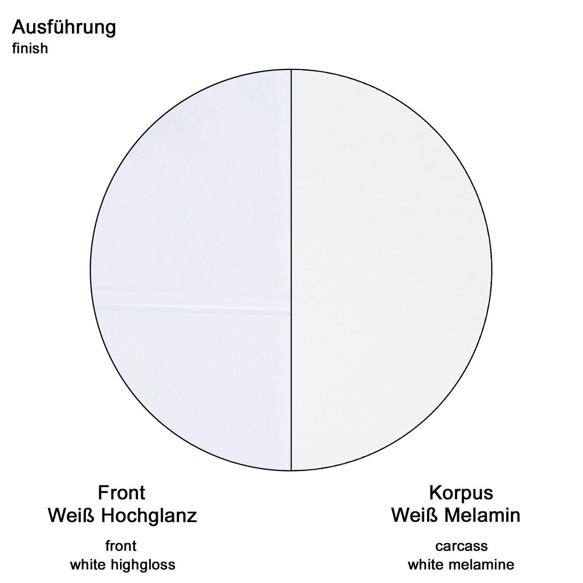 Waschbeckenunterschrank Amanda B: 60 cm Weiss - Silberfarben/Weiß, MODERN, Holzwerkstoff (60/56/34cm) - MID.YOU