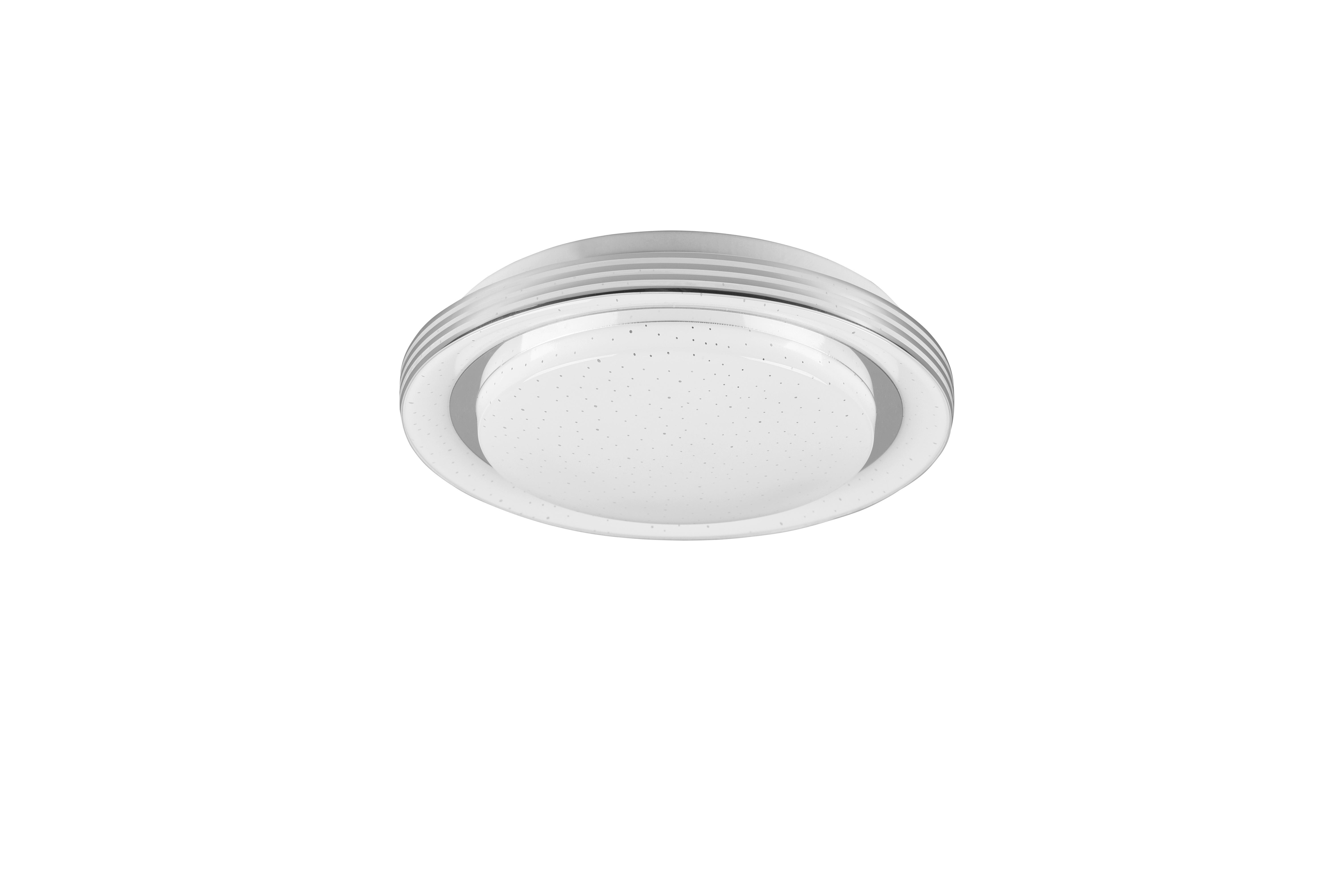 Led-deckenleuchte Atria Ø 27 Cm Mit Sternenhimmel - Weiß, Design, Kunststoff (27/7cm)