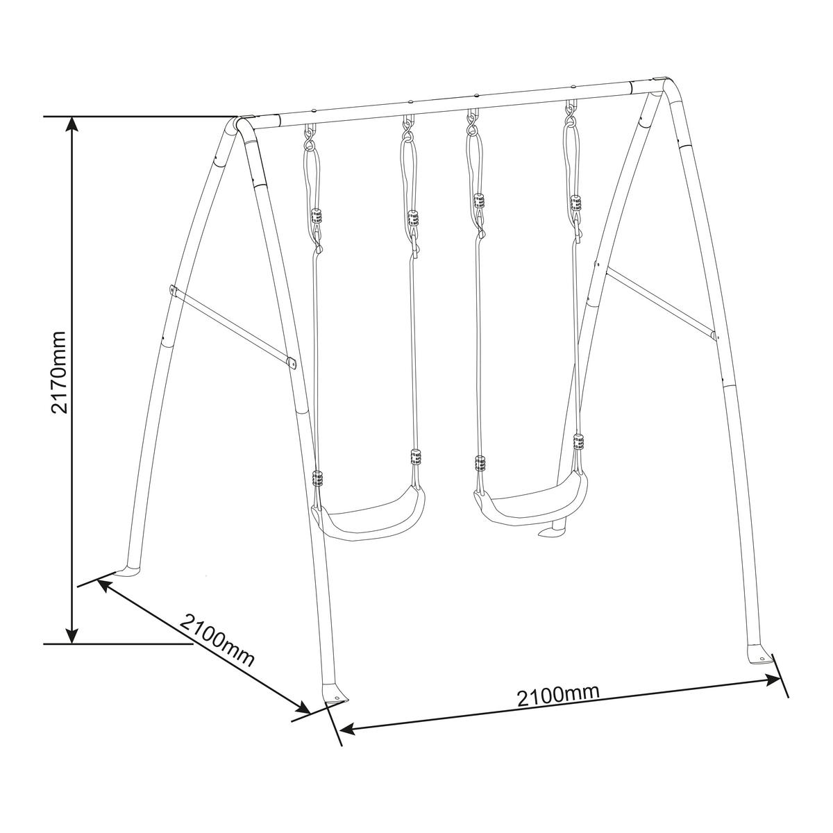 Hojdačka Biela, antracitová - biela/antracitová, Basics, kov/plast (210/217/210cm)