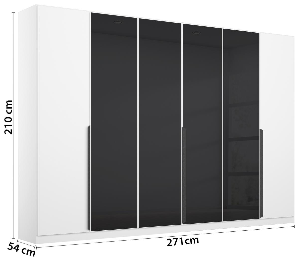Drehtürenschrank Artemis 271 Cm Anthrazit/weiß - Anthrazit/Weiß, MODERN, Glas/Holzwerkstoff (271/210/54cm) - Rauch Möbel