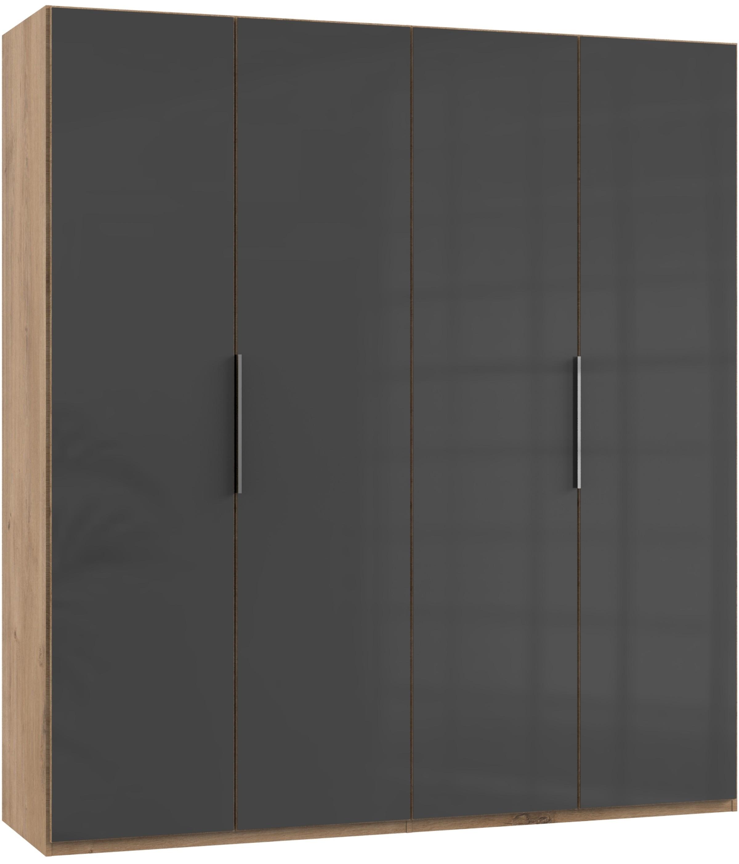 Drehtürenschrank 200cm Level, Grau/eiche Dekor - Eichefarben/Grau, MODERN, Glas/Holzwerkstoff (200/216/58cm) - MID.YOU