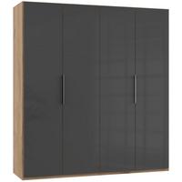 Drehtürenschrank 200cm Level, Grau/eiche Dekor - Eichefarben/Grau, MODERN, Glas/Holzwerkstoff (200/216/58cm) - MID.YOU
