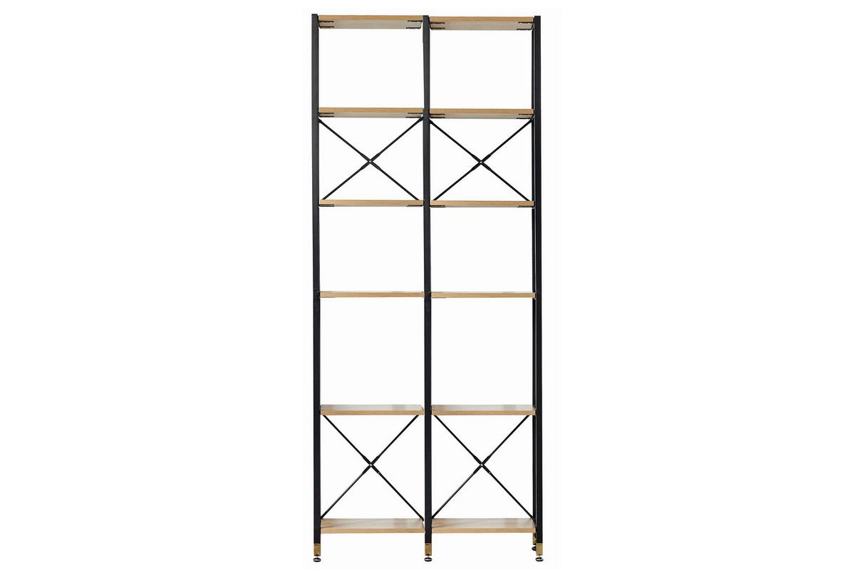 Regal Naturfarben/schwarz B: 87,5 Cm - Schwarz/Naturfarben, Design, Holzwerkstoff/Metall (87,50/210/30cm) - Livetastic