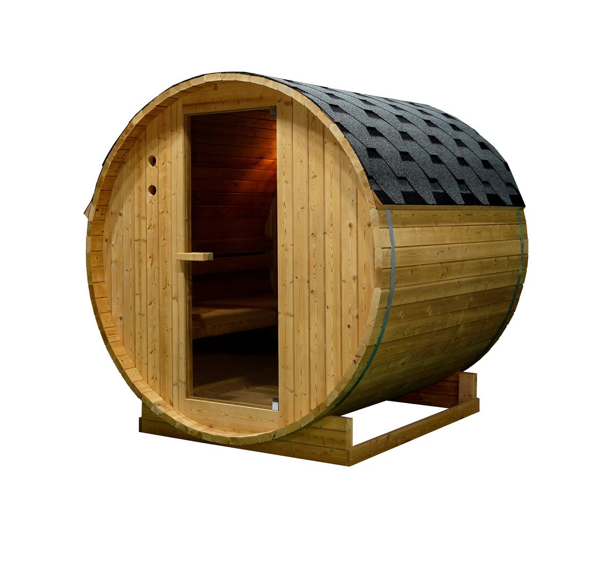SAUNAFASS Tromsö Fichtefarben B: 180 cm - Fichtefarben, KONVENTIONELL, Glas/Holz (189/180/191,5cm) - Sanotechnik