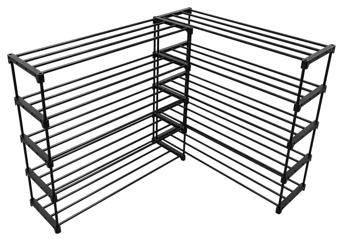 REGÁL NA TOPÁNKY GRANDO -BASED/SB- - čierna, Konventionell, kov/plast (94/194/30cm) - Based