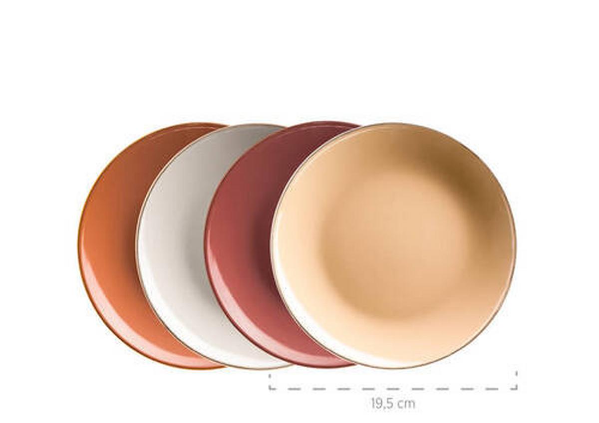 Kombiservice Metallic Rim 4 Personen Geschirr Set - Taupe/Beige, Basics, Keramik (33/31,7/32,5cm) - Mäser